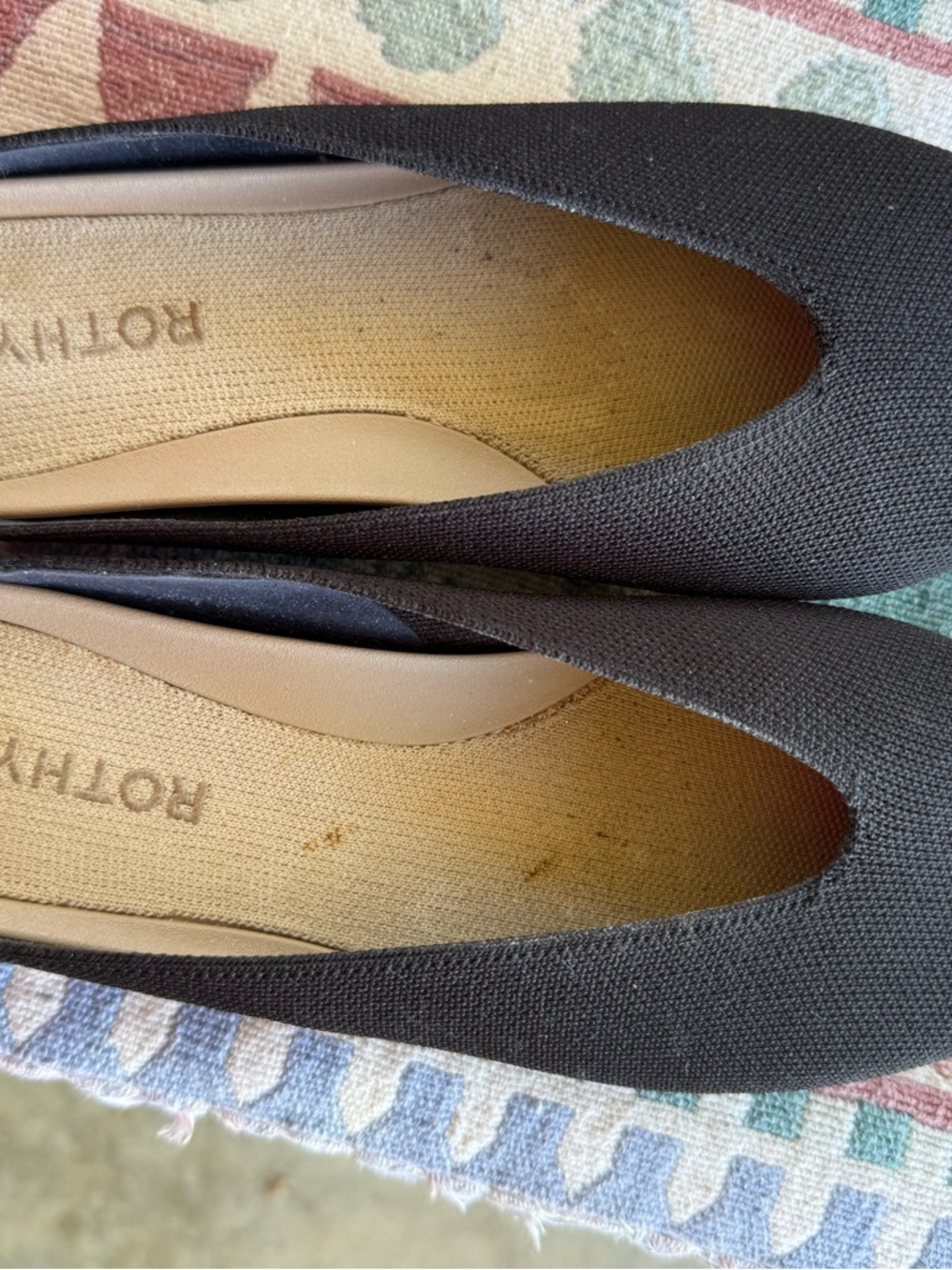 Rothy's Black Knit Mules, Size 9.5